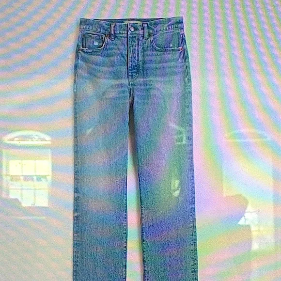 Madewell Women’s The Tall Straight Blue Hallstead Wash Women's Jeans Size 33 New - Picture 4 of 6